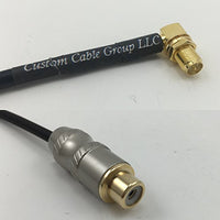 6 inch RG188 RP-SMA FEMALE ANGLE to RCA FEMALE Pigtail Jumper RF coaxial cable 50ohm Quick USA Shipping
