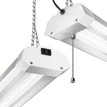 Load image into Gallery viewer, Linkable LED Utility Shop Light 4ft 4800 Lumens Super Bright 40W 5000K Daylight Ideal for Garage ETL/DLC Certified Durable LED Fixture with Pull Chain Mounting and Daisy Chain Hardware Included 4 Pack
