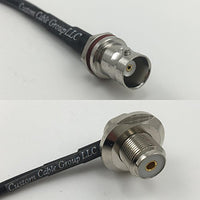 12 inch RG188 BNC FEMALE SM BULKHEAD to UHF Female Angle Bulkhead Pigtail Jumper RF coaxial cable 50ohm Quick USA Shipping