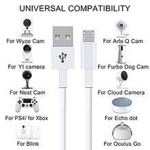 Load image into Gallery viewer, 2 Pack 26FT Power Extension Cable for Wyze Cam V3,for Wyze Cam Pan V2,for Wyze Cam Pan,for WyzeCam,for Kasa Cam,for YI Dome Home,for Furbo Dog,for Nest Cam,Charging Data Sync Cord for Security Camera
