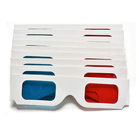 10pcs Universal Anaglyph Cardboard Paper Glasses Professional Red Blue Cyan 3D Glasses for Movie EF