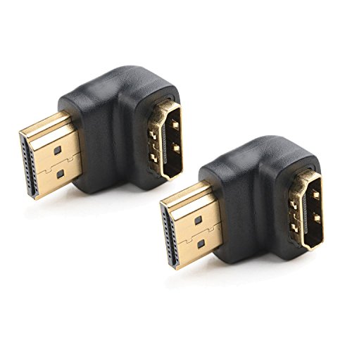 Cable Matters 2-Pack Right Angle HDMI Adapter (90 Degree HDMI Right Angle) with 4K and HDR Support