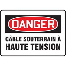 Load image into Gallery viewer, Accuform FRMELC107XV, 7&quot; x 10&quot; Adhesive Dura-Vinyl French Sign:&quot;Cable Souterrain a Haute Tension&quot;, Pack of 20 pcs
