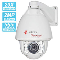 2MP Auto Tracking PTZ IP Camera with 20X Optical Zoom, Waterproof High Speed Outdoor Security Camera, Support Micro SD Card and P2P, H.265/H.264 ONVIF2.4, 500ft IR Night Vision