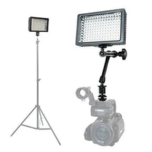 Load image into Gallery viewer, Foto&amp;Tech Professional 160 LED Dimmable Ultra High Power Panel Video Light for All Cameras Camcorders 4K Video Photo Shoot Weddings Easy Mount + 11&quot; Adjustable Magic Arm + 3 Filters + Carry Case
