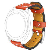 Load image into Gallery viewer, ECSEM Band Compatible with Garmin Vivomove HR Bands Replacement Sewn Leather Watch Straps Accessories Wristband Colorful Sports Bracelet for Garmin Vivoactive 3/Forerunner 645/Vivomove 3/Venu (Orange)
