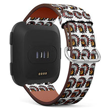 Load image into Gallery viewer, Replacement Leather Strap Printing Wristbands Compatible with Fitbit Versa - Native American Indian Chief Pattern
