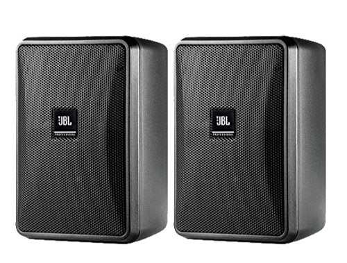 JBL Professional Control 23-1 Ultra-Compact Indoor/Outdoor Background/Foreground Speaker, Black, Sold as Pair