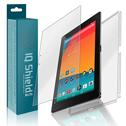 IQ Shield Matte Full Body Skin Compatible with Sony Xperia Z2 Tablet + Anti-Glare (Full Coverage) Screen Protector and Anti-Bubble Film