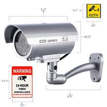 Load image into Gallery viewer, IDAODAN Dummy Security Camera, Fake Cameras CCTV Surveillance System with Realistic Simulated LEDs for Home Security + Warning Sticker Outdoor/Indoor Use, Pack of 4
