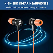 Load image into Gallery viewer, KLIM Fusion Earbuds with Microphone + Long-Lasting Wired Ear Buds - Innovative: in-Ear with Memory Foam + Earphones with Mic and 3.5 mm Jack - Gaming Earbuds - New 2022 Version (Orange)
