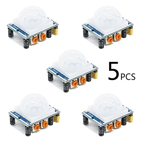 HC-SR501 Adjustable IR Pyroelectric Infrared PIR Motion Sensor Detector PID Modules for Arduino & Raspberry Pi Projects 5 Pairs by Ardest