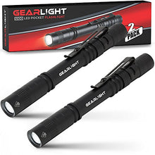 Load image into Gallery viewer, GearLight LED Pocket Pen Light Flashlight S100 [2 PACK] - Small, Mini, Stylus PenLight with Clip - Perfect Flashlights for Inspection, Work, Repair
