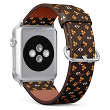 Load image into Gallery viewer, Compatible with Big Apple Watch 42mm, 44mm, 45mm (All Series) Leather Watch Wrist Band Strap Bracelet with Adapters (Yellow Bee Hive Honeycomb On)
