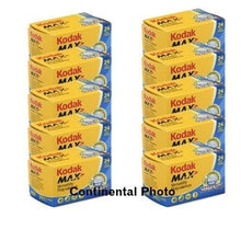 Load image into Gallery viewer, Kodak 10 Rolls Gc 135 24 Max 400 Color Print 35mm Film Iso 400 (Pack Of 10)

