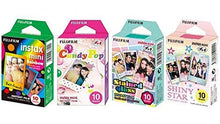 Load image into Gallery viewer, Fujifilm InstaX Mini Instant Film Rainbow &amp; Staind Glass &amp; Candy Pop &amp; Shiny Star Film -10 Sheets X 4 Assort Value Set
