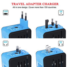 Load image into Gallery viewer, Travel Adapter, Goldsen Universal Power Adapter Type-C Wall Charger with High Speed 3 USB Charger Port Worldwide Plugs Converter AC Power Outlet Multi Travel Adapter for UK EU AU Asia Italy (Blue)
