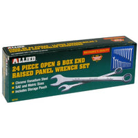 Allied Tools 68104 24 Pc. SAE & Metric Raised Panel Combo Wrench Set