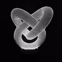 Load image into Gallery viewer, Love Knot Abstract Circle Spiral 3D Bulbing Night Light Magic Shape Illusions 7Colors Change Decor Lamp
