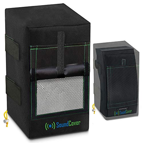 2 Heavy Duty Waterproof UV Protection Speaker Covers Bags for Outdoor Speakers with Sound Flap - Yamaha NS-AW294, Definitive Technology AW 5500, Polk Atrium 6, Yamaha NS-AW350 & Bose 251 (Black)