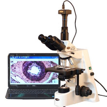 Load image into Gallery viewer, AmScope T690C-PL-M Digital Trinocular Compound Microscope, 40X-2500X Magnification, WH10x and WH25x Super-Widefield Eyepieces, Infinity Plan Achromatic Objectives, Brightfield, Kohler Condenser, Doubl
