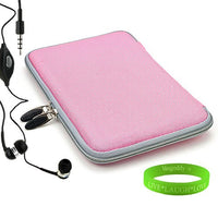 VG Barnes & Noble Nook Tablet Accessories Kit, Bundle Includes Pink Hard Case + Compatible NookTablet Earbud Earphones with Microphone + Vangoddy Live Laugh Love Wrist Band!!!