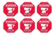 Load image into Gallery viewer, 6 Alarm System Surveillance Camera Warning Decals
