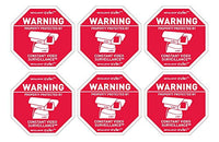 6 Alarm System Surveillance Camera Warning Decals
