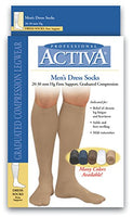 Activa 20-30 mmHg Men's Firm Support Dress Socks, White, Small