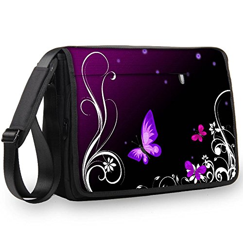 Luxburg Luxury Design 13-Inch Shoulder Strap Messenger Bag for Laptop/Notebook - Butterflies Artwork