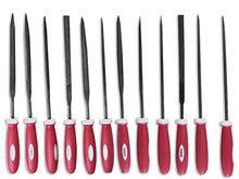 Load image into Gallery viewer, Jewel Tool 12 Piece Variety Set of Mini Needle Files | File Shapes Include Round, Flat Parallel, Half Round, Square, Flat Taper End, Triangle | Great For Woodworking, Jewelry Making, Metalworking
