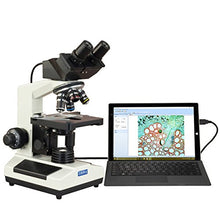 Load image into Gallery viewer, OMAX 40X-1000X Digital Binocular Compound Microscope with Built-in 3.0MP USB Camera and Double Layer Mechanical Stage
