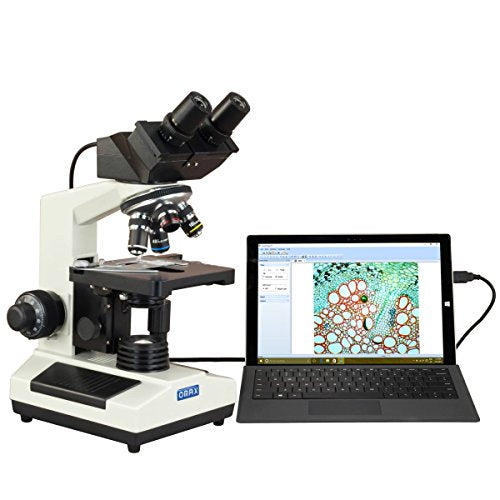 OMAX 40X-1000X Digital Binocular Compound Microscope with Built-in 3.0MP USB Camera and Double Layer Mechanical Stage