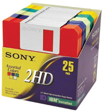 Load image into Gallery viewer, Sony 2HD 3.5&quot; IBM Formatted Floppy Disks (25-Pack) (Discontinued by Manufacturer)
