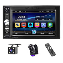 Load image into Gallery viewer, UNITOPSCI Double Din Car Stereo Car Multimedia Player Bluetooth Audio and Calling 6.2 Inch LCD Touchscreen Monitor, MP5 Player WMA USB SD Auxiliary Input FM Radio with Backup Camera Remote Control
