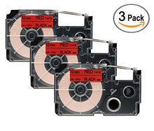 Load image into Gallery viewer, 3/Pack LM Tapes Premium Compatible LW12RD 1/2 in Black on Red Tape Cassette
