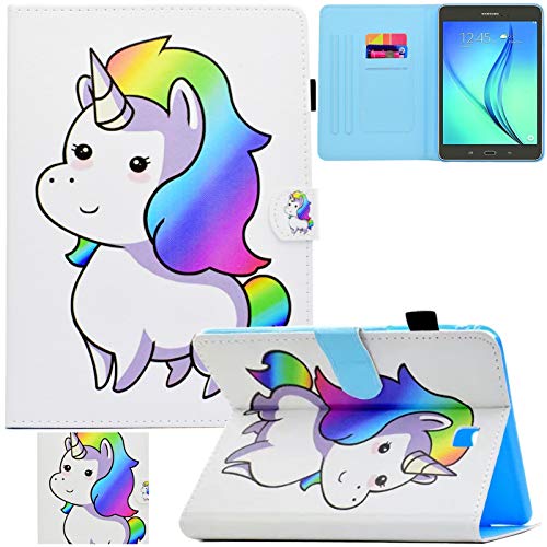 Galaxy Tab A 8.0 Case,Artyond PU Leather Card Slots Cover [Anti-Slip Stripe] with Smart Magnetic Snap Soft TPU Protective Case Stripe Stand Cover for Samsung Galaxy Tab A 8.0 SM-T350(2015) (Unicorn)
