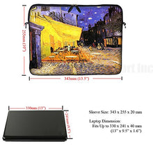 Load image into Gallery viewer, Meffort Inc 13 13.3 Inch Neoprene Laptop/Ultrabook/Chromebook Bag Carrying Sleeve with Hidden Handle and Adjustable Shoulder Strap - Vincent van Gogh Cafe Terrace at Night

