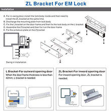 Load image into Gallery viewer, UHPPOTE&quot;Z&quot; and&quot;L&quot; Bracket for Inward Door 180KG/350lbs Holding Force Electric Magnetic Lock
