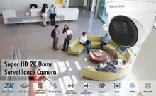 Load image into Gallery viewer, ??Camius Super HD 2K PoE Dome Surveillance Cameras with Audio, Smart Motion, Sound, Human, Vehicle Detection, WDR, 110-degree View, 8 Channel NVR, 3TB HDD - 8P4I5R3T-AI
