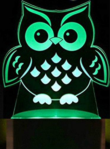 3D Owl Night Light Illusion Lamp 7 Color Change LED Touch USB Table Gift Kids Toys Decor Decorations Christmas Valentines Gift