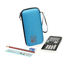Load image into Gallery viewer, BOVKE Hard Graphing Calculator Carrying Case Replacement for Texas Instruments TI-84 Plus CE/TI-83 Plus CE/Casio fx-9750GII, Extra Pocket for USB Cables, Manual, Pencil, Ruler and Other Items, Blue
