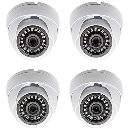 Evertech 4 Pcs 1080p High Resolution Dome Security Camera Indoor Outdoor Wide Angle Lens 50ft Night Vision