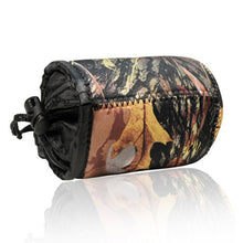 Load image into Gallery viewer, Foto&amp;Tech Small Size Extra Padding Easy Drawstring Closure Camouflage Neoprene Lens Pouch Bag Cover for Canon, Nikon, Sony, Panasonic, Fujifilm, Olympus, Pentax, Sigma with Foto&amp;Tech Velvet Bag
