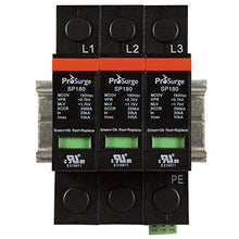 Load image into Gallery viewer, ASI ASISP180-3P UL 1449 4th Ed. DIN Rail Mounted Surge Protection Device, Screw Clamp Terminals, 3 Pole, 3 Phase 208/120 Vac, Pluggable MOV Module
