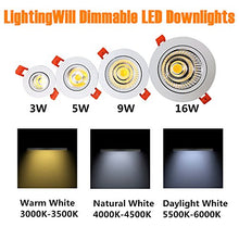 Load image into Gallery viewer, LightingWill LED Downlight 16W CRI80 Dimmable COB Directional Recessed Ceiling Light Cut-Out 4.5in (115mm) 60 Beam Angle 3000K-3500K Warm White 120W Halogen Bulbs Equivalent 1 Pack
