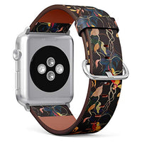 Compatible with Big Apple Watch 42mm, 44mm, 45mm (All Series) Leather Watch Wrist Band Strap Bracelet with Adapters (Vintage Harbor)