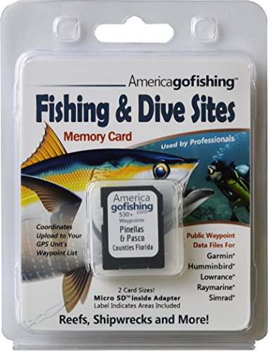 America Go Fishing - Fishing and Dive Sites Memory Card - Pinellas and Pasco Counties Florida