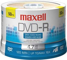 Load image into Gallery viewer, Maxell DVD Recordable Media - DVD-R - 16x - 4.70 GB - 50 Pack Spindle

