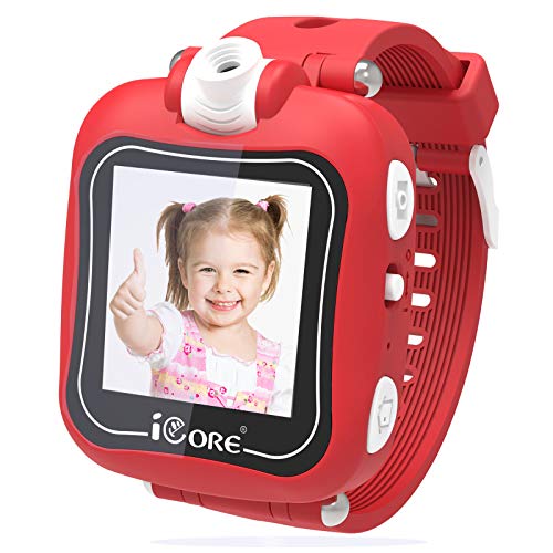 iCore Smart Watch for Kids | Kids Smart Watch with Learning Games Gifts for 7 Year Old Girls | Touch Screen Gizmo Watch Selfie-Camera Video Watches Age for Girls Ages 5-7 Best Birthday Gifts (Red)